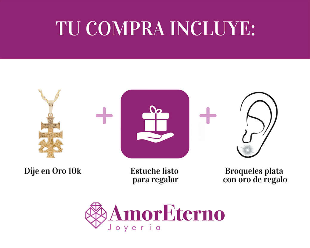 Amor Eterno - Dije Cruz De Caravaca / Oro 10k